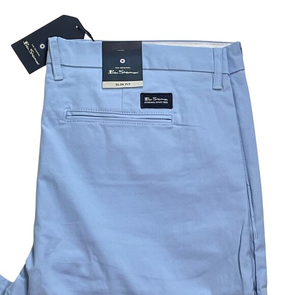 Ben Sherman Mens Slim Fit Light Blue Chino Casual Trouser Pants Size 38w 34l u - Picture 3 of 12